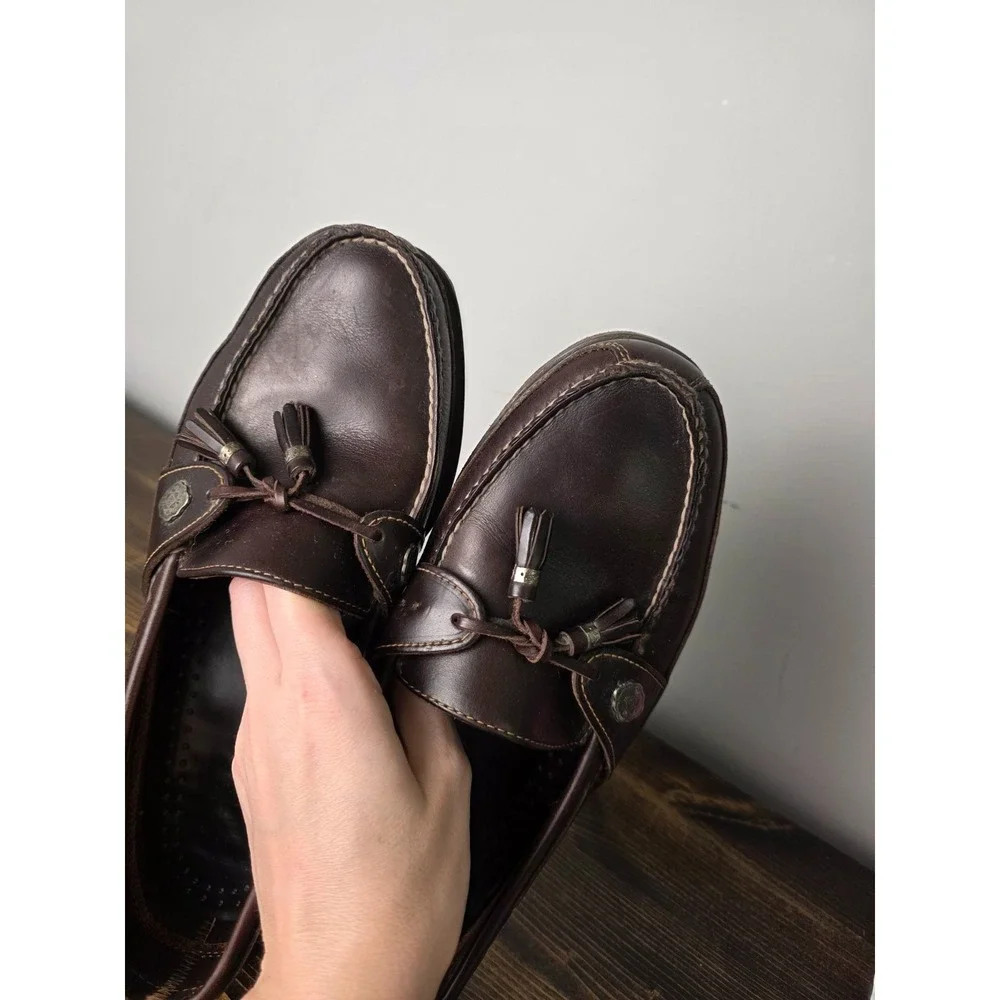 Dexter Men's Shoes‎ Size 10 Brown Leather Slip On Boat Loafers 945256 USA